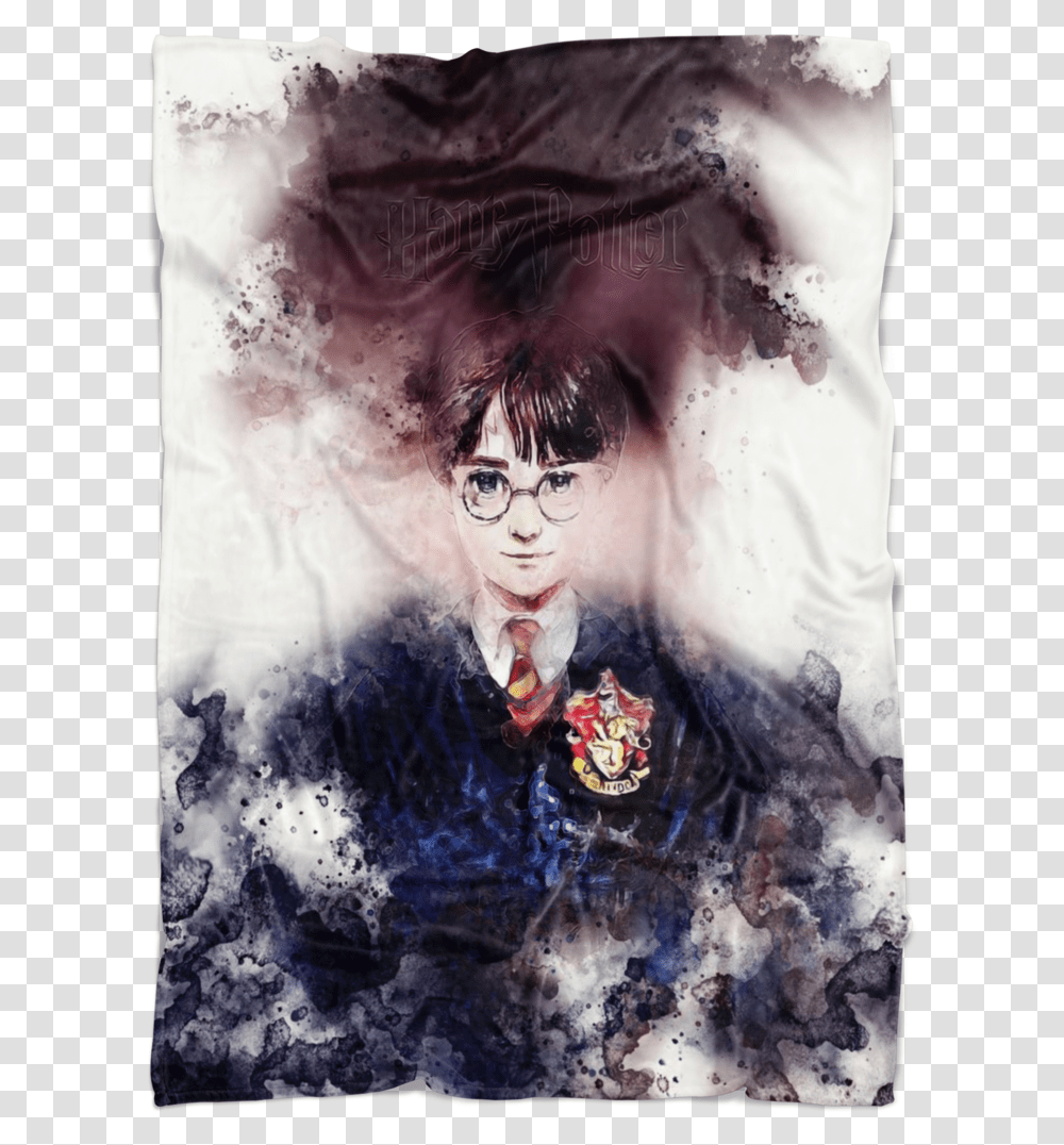 Harry Potter Fleece Blanket Aquarelle White Blanket Poster, Person, Drawing, Painting Transparent Png