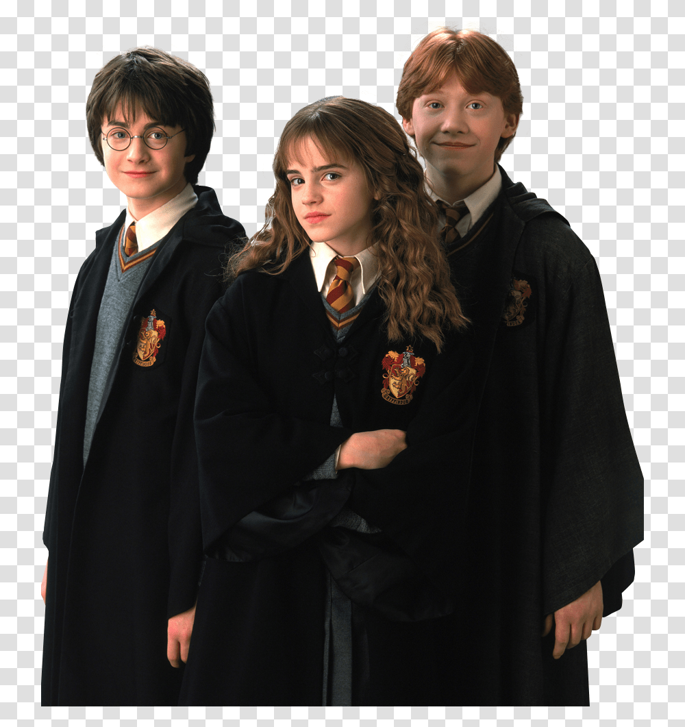 Harry Potter Hd Quality Golden Trio Chamber Of Secrets, Person, Fashion, Sleeve Transparent Png