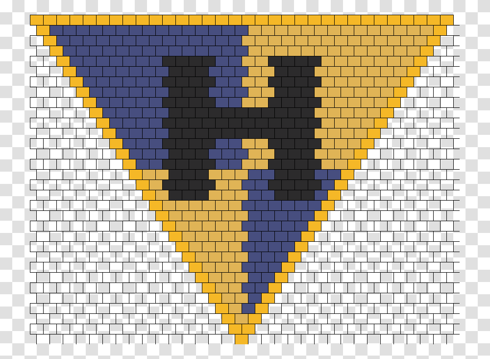 Harry Potter Hufflepuff Crest Kandana Bead Pattern Bead, Triangle, Number Transparent Png