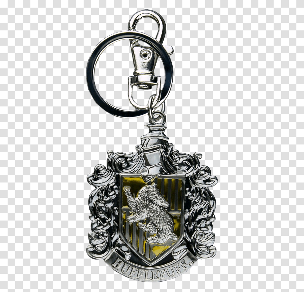Harry Potter Hufflepuff Logo Metal Keychain, Pendant, Bird, Animal, Cat Transparent Png
