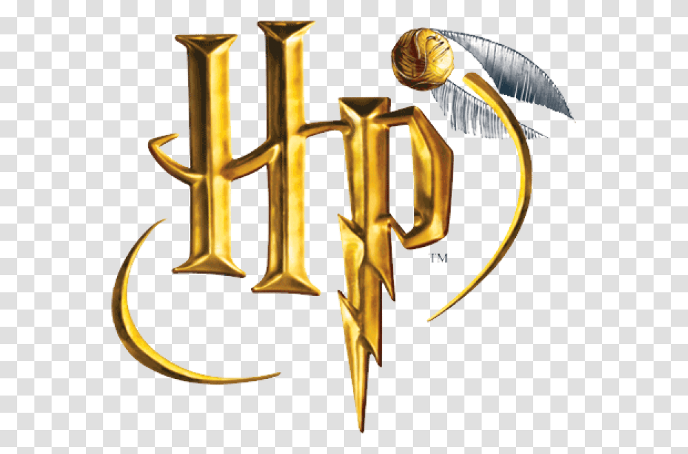 Harry Potter Logo Hp, Cross, Gold Transparent Png