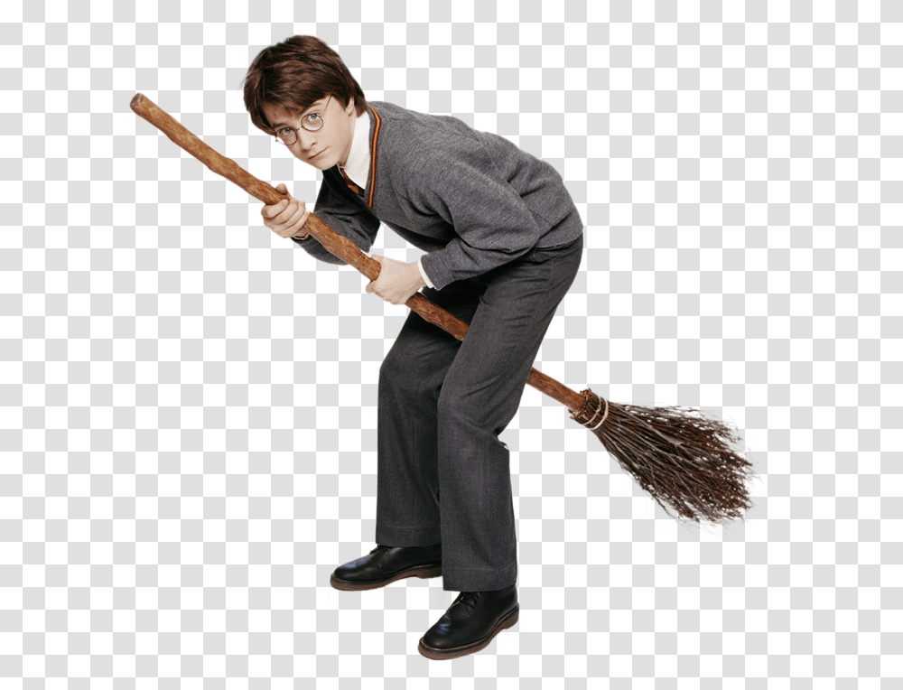 Harry Potter On Broom Image Download Harry Potter Broom Meme, Person, Human Transparent Png