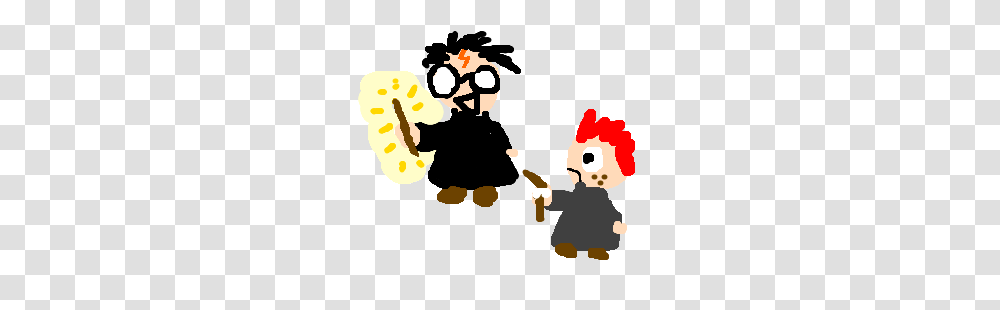 Harry Potter Showing Off His Wand To Weasley Drawing, Hand, Poster, Performer, Finger Transparent Png