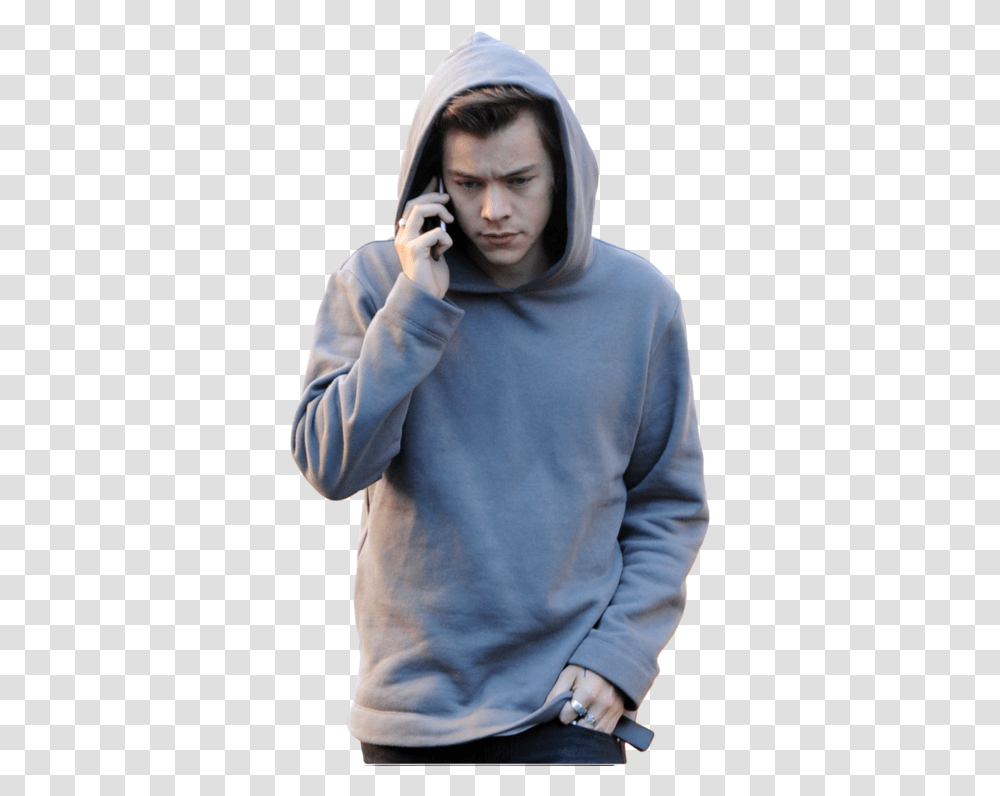 Harry Styles And One Direction Image Harry Styles Wearing A Hoodie, Apparel, Sweatshirt, Sweater Transparent Png