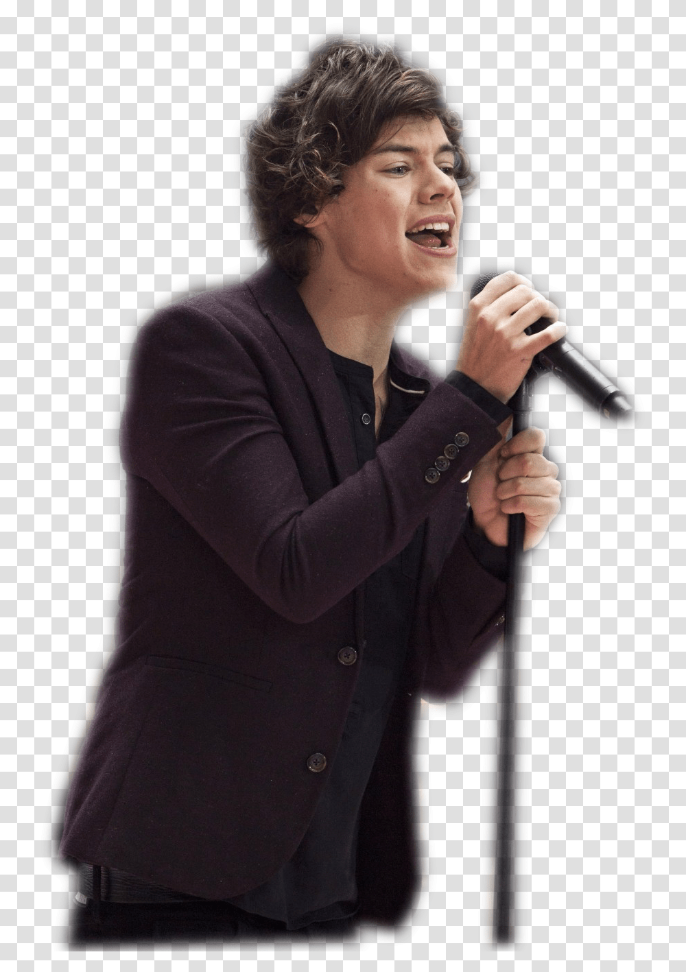 Harry Styles Download Singing, Person, Microphone, Sleeve Transparent Png