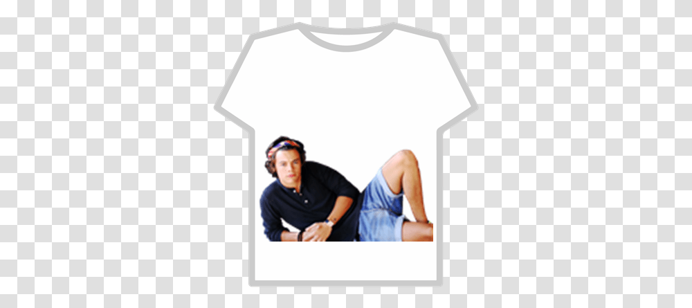 Harry Styles Laying Down One Direction Tshirt Roblox Roblox Boobs T Shirt, Clothing, Person, Sleeve, T-Shirt Transparent Png