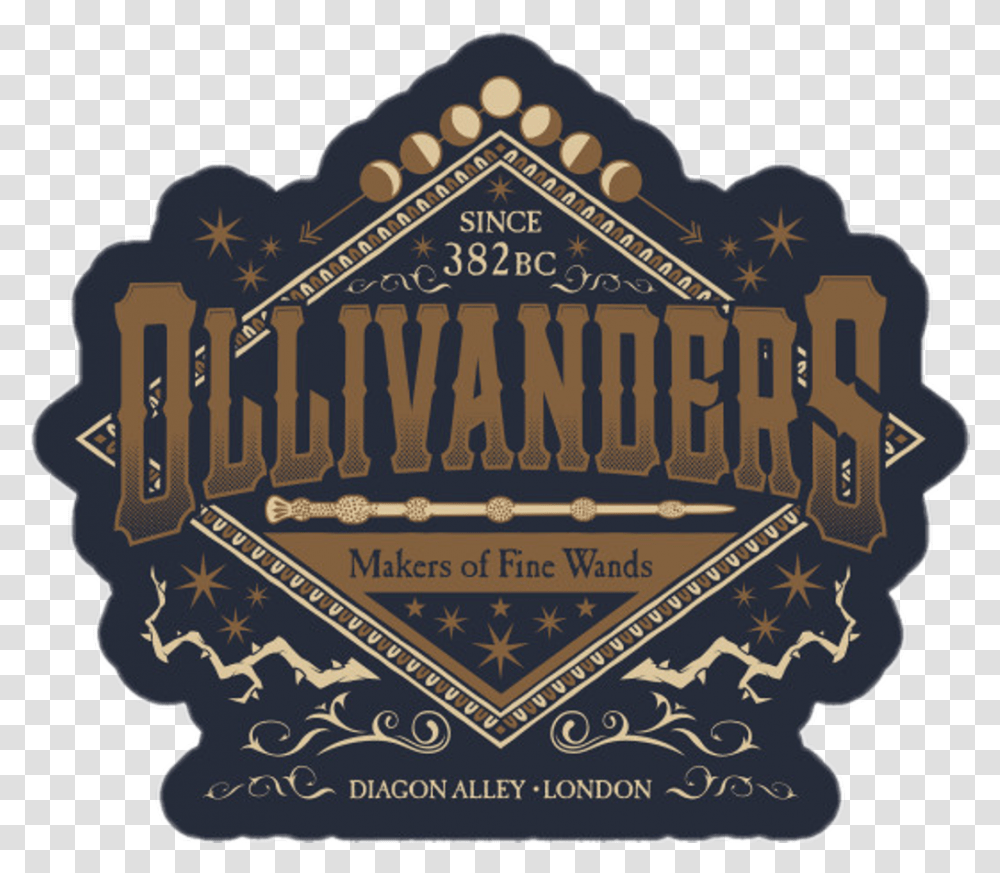 Harrypotter Hp Ollivanders Wands Varinhas Diagonalley Harry Potter Wand Label Ollivanders, Logo, Trademark, Badge Transparent Png