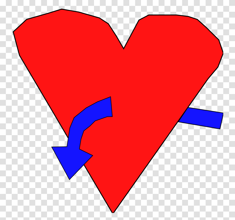 Hart With Curve Arrow Large Size, Heart, First Aid, Paper Transparent Png