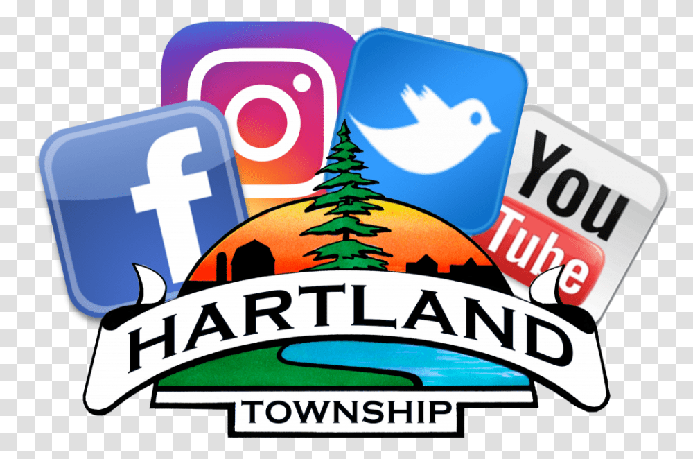 Hartland Township On Facebook Twitter Linkedin Instagram Emblem, Poster, Advertisement, Flyer Transparent Png