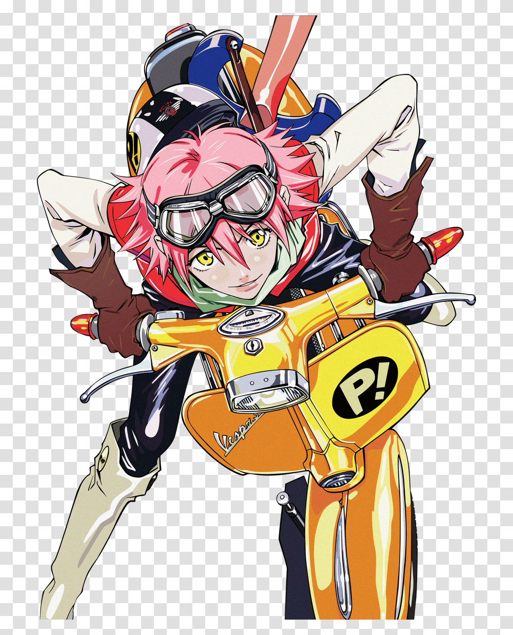 Haruhara Haruko, Person, Sunglasses, Helmet, Comics Transparent Png