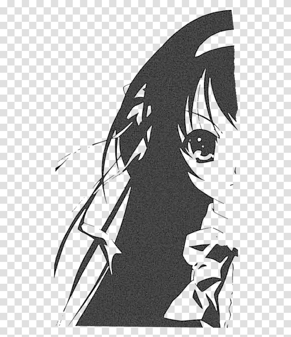 Haruhi Suzumiya Black And White Anime Character Anime Stencils, Person, Human, Animal, Batman Transparent Png
