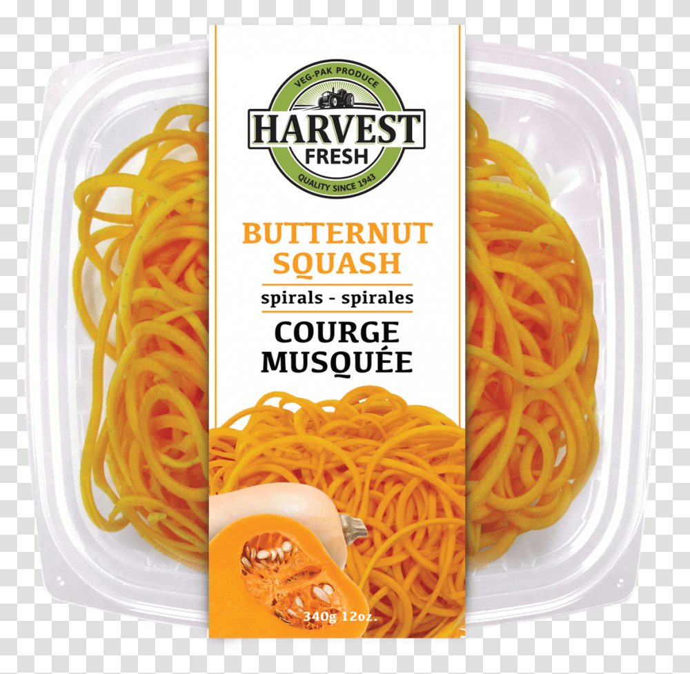Harvest Fresh Butternut Squash Spirals 340g Chinese Noodles, Spaghetti, Pasta, Food, Vermicelli Transparent Png