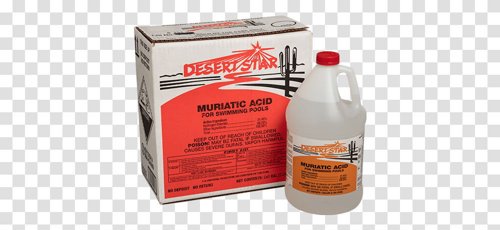 Hasa Desert Star Muriatic Acid 2x1gal Box Bottle Plastic Bottle, Label, Syrup, Seasoning Transparent Png