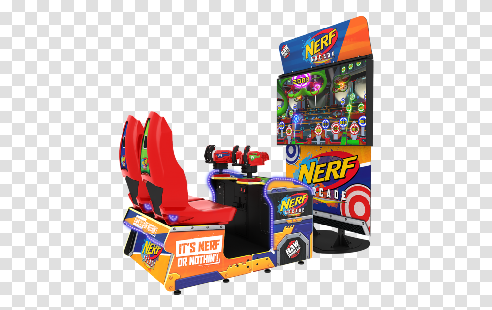 Hasbro And Raw Thrills Collaborate On Nerf Arcade Raw Thrills Nerf Game, Arcade Game Machine, Vehicle, Transportation, Toy Transparent Png