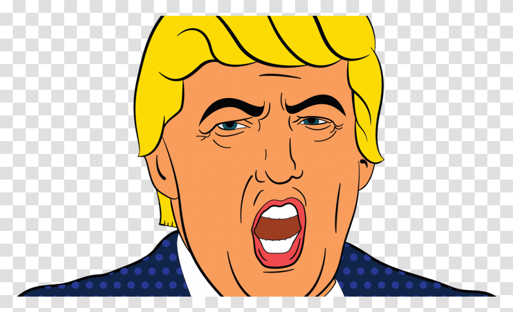 Hat Images Cartoon Clipart Donald Trump, Face, Person, Human, Mouth Transparent Png