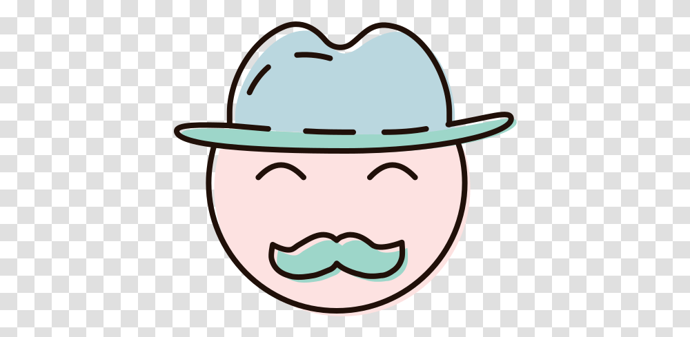 Hat Man Face People Consumer Free Icon Of Consumers Color Happy, Clothing, Apparel, Cowboy Hat, Mustache Transparent Png