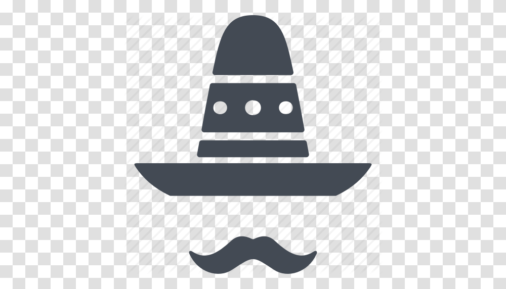 Hat Man Mex Mustache Sombrero Icon, Apparel, Cowboy Hat, Gray Transparent Png