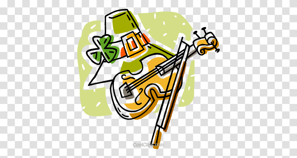 Hat With A Shamrock And Fiddle Royalty Free Vector Clip Art, Leisure Activities, Dynamite, Bomb, Weapon Transparent Png