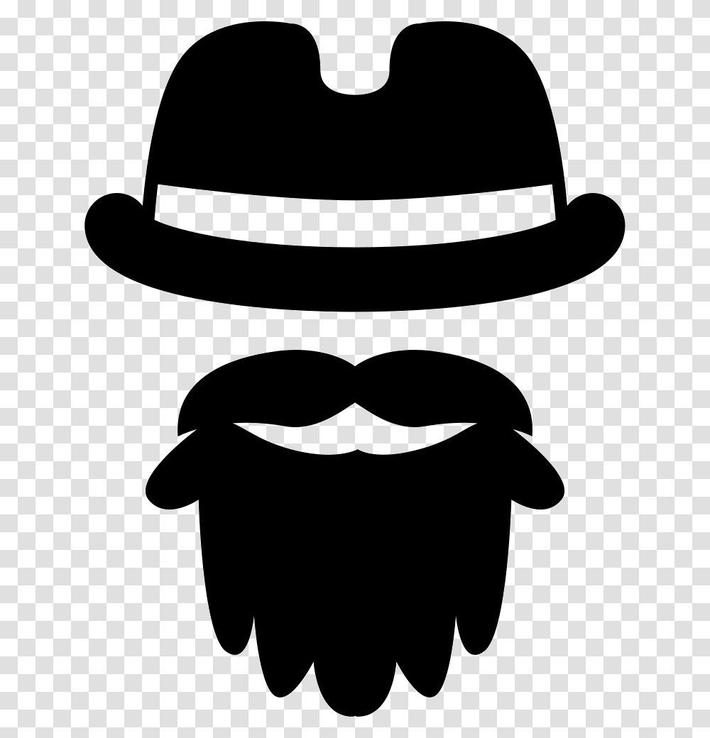 Hat With Beard Mustache Hat, Stencil, Apparel, Face Transparent Png