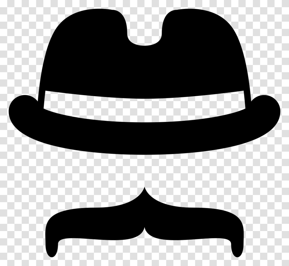 Hat With Mustache Bigotes Negros, Apparel, Cowboy Hat, Stencil Transparent Png