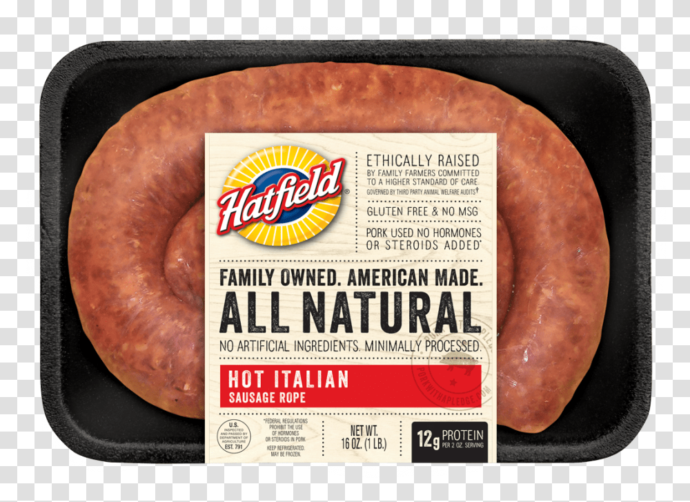 Hatfield All Natural Sausage Family, Food, Bread, Pork, Bagel Transparent Png