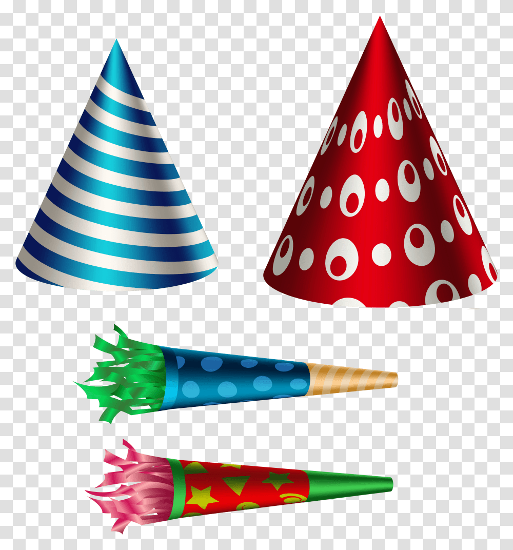 Hats Clipart Birthday Cake Birthday Party Decoration, Cone, Triangle, Clothing, Apparel Transparent Png