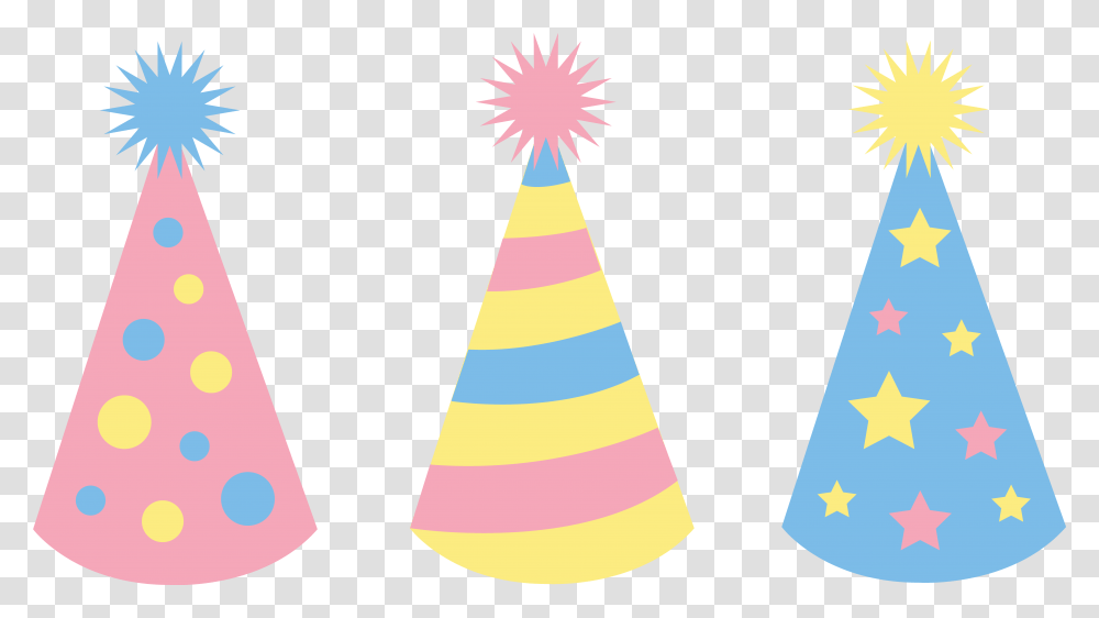 Hats Clipart Happy Birthday Party Hat Vector, Clothing, Apparel, Cone Transparent Png