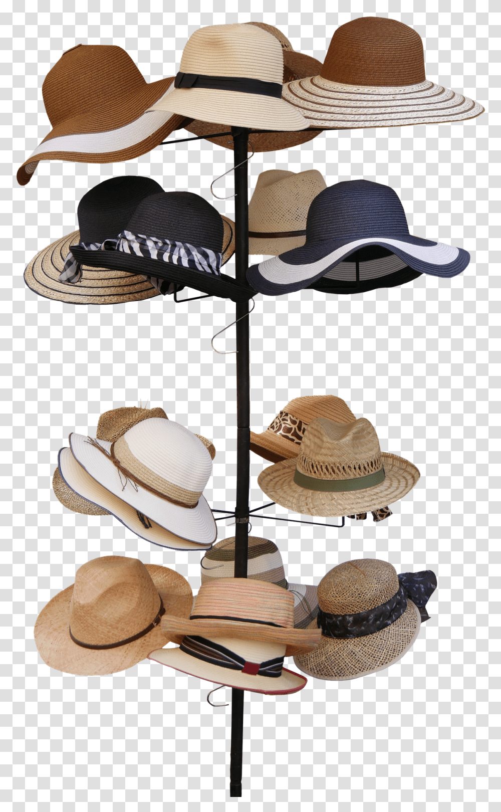 Hats Collection Presentation Cap Stand, Apparel, Sun Hat, Cowboy Hat Transparent Png