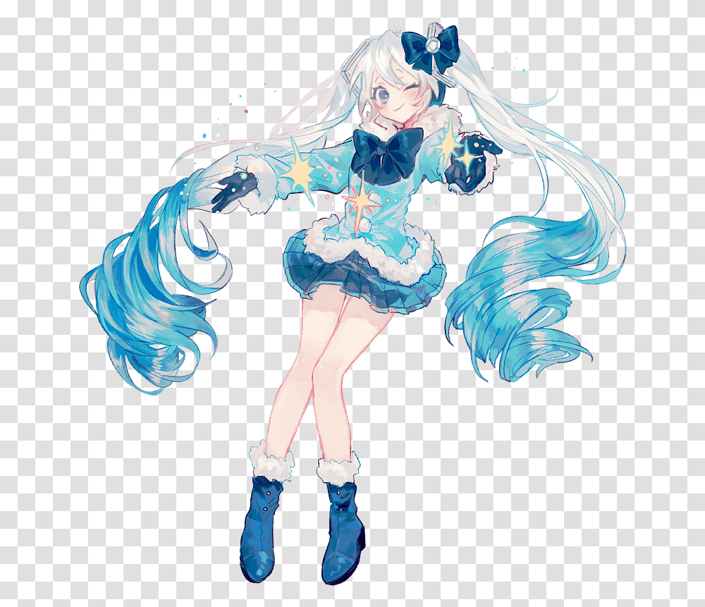 Hatsune Miku And Yuki Miku Drawn By Lunch, Costume, Person, Dance Pose, Leisure Activities Transparent Png
