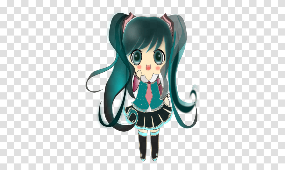 Hatsune Miku Cartoon Cartoon, Elf, Plant, Green, Face Transparent Png