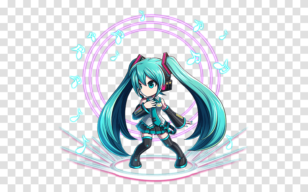 Hatsune Miku Featured In Brave Frontier Anime Girl With Blue Pigtails, Graphics, Art, Comics, Book Transparent Png