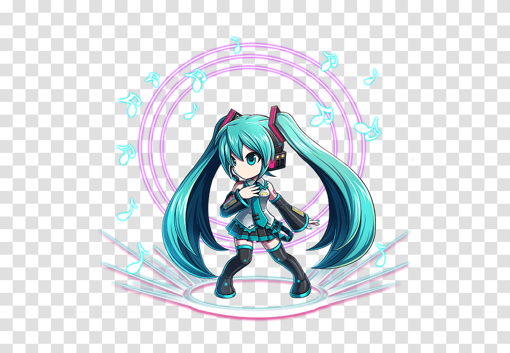 Hatsune Miku Featured In Brave Frontier Worldwide, Manga, Comics, Book, Light Transparent Png