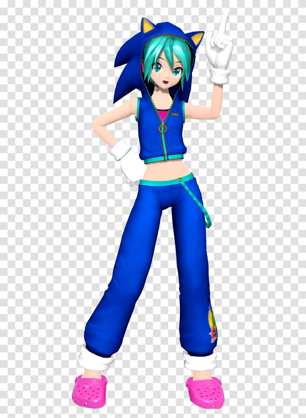 Hatsune Miku Shouldnt Be Wearing Pink Crocs With Her Project Diva Miku Sonic, Costume, Person, Performer Transparent Png