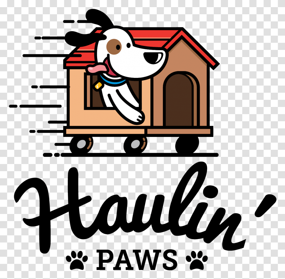 Haulin Paws Logo Final Cartoon, Dog House, Den, Kennel Transparent Png