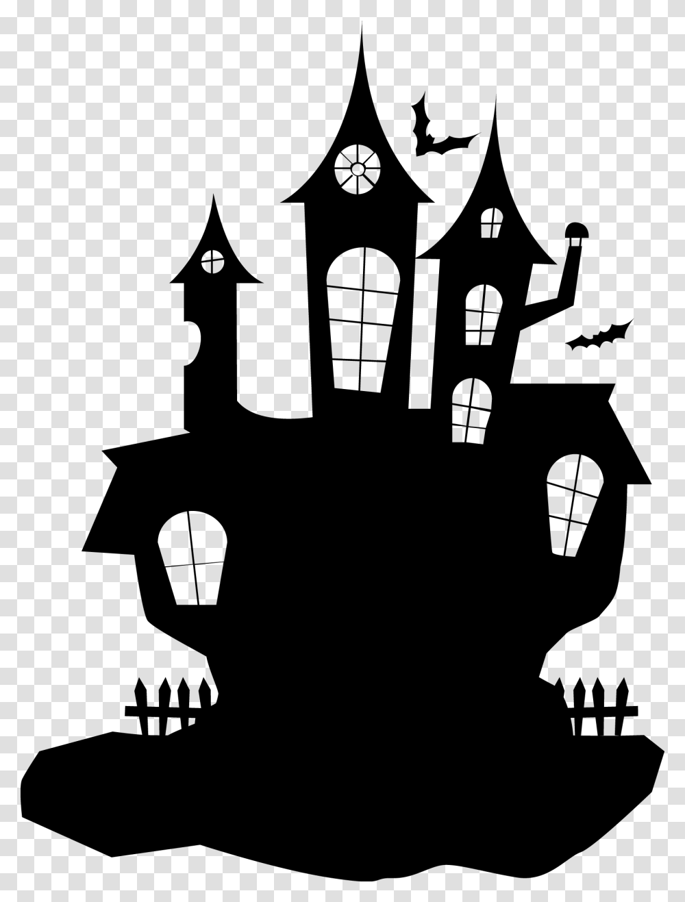 Haunted Castle New York S Village Halloween Parade Haunted House Vector, Stencil, Silhouette, Building, Weather Transparent Png
