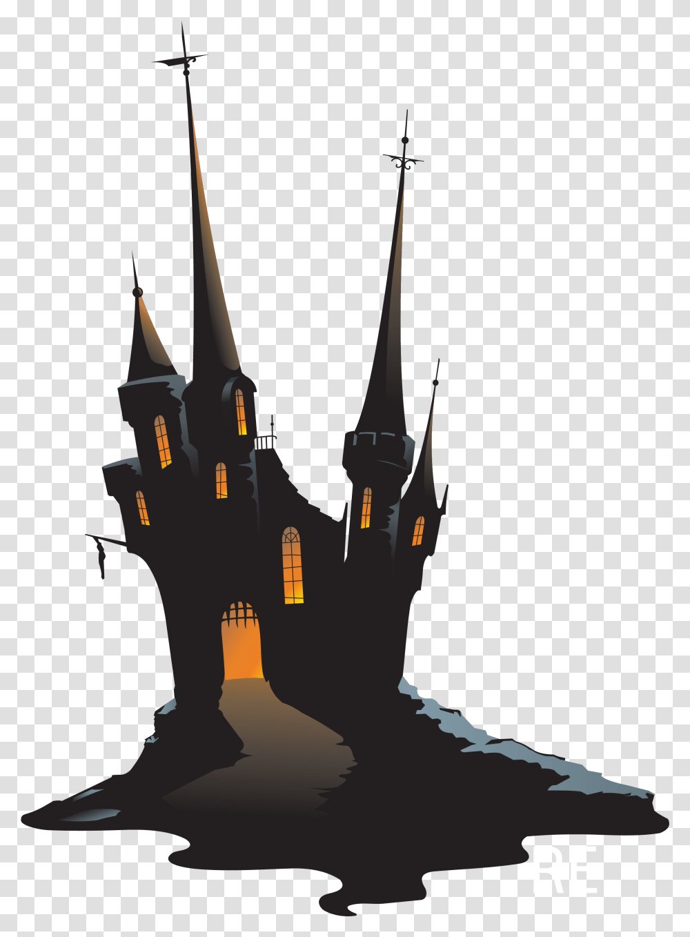 Haunted Castle Silhouette Halloween Castle Clipart, Bow, Accessories, Accessory Transparent Png