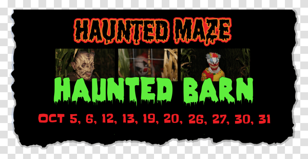 Haunted Corn Maze Hayride And Bonfire With Marshmallows, Performer, Person, Alphabet Transparent Png