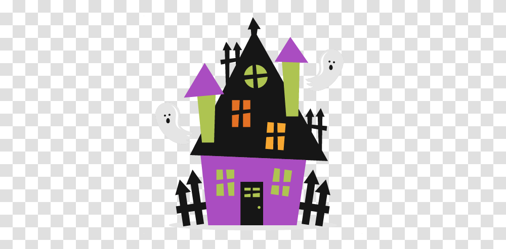 Haunted House Clipart 6 Image Cute Halloween Haunted House, Poster, Bird, Building, Architecture Transparent Png