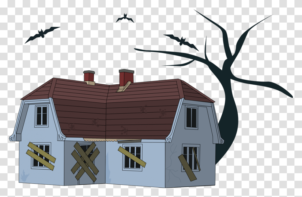 Haunted House Clipart, Building, Housing, Nature, Outdoors Transparent Png