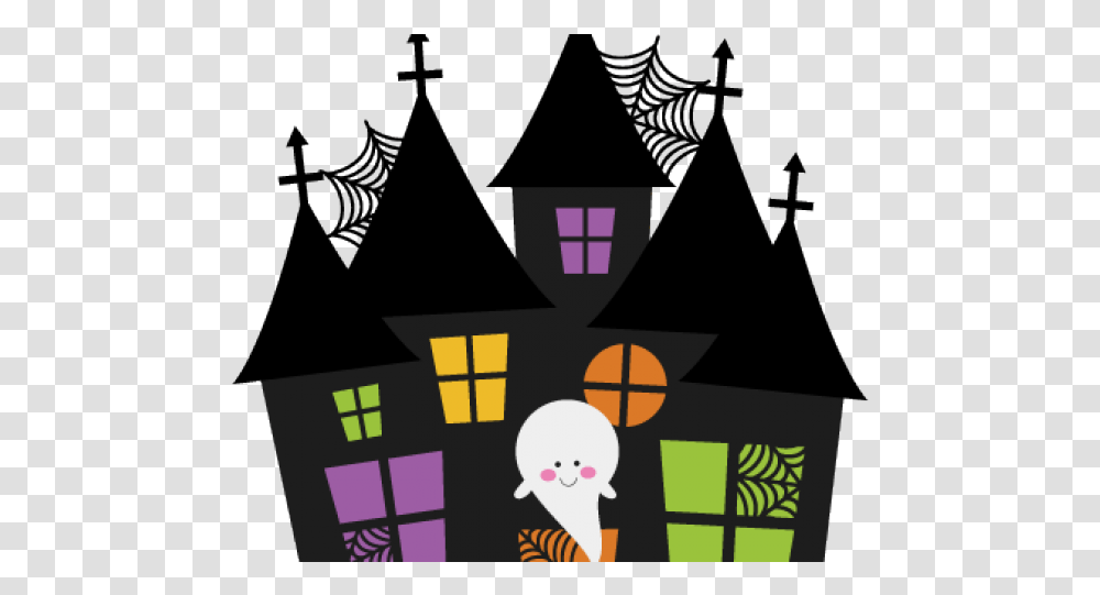 Haunted House Clipart Svg Cute Halloween Clipart Free, Poster, Advertisement, Triangle Transparent Png