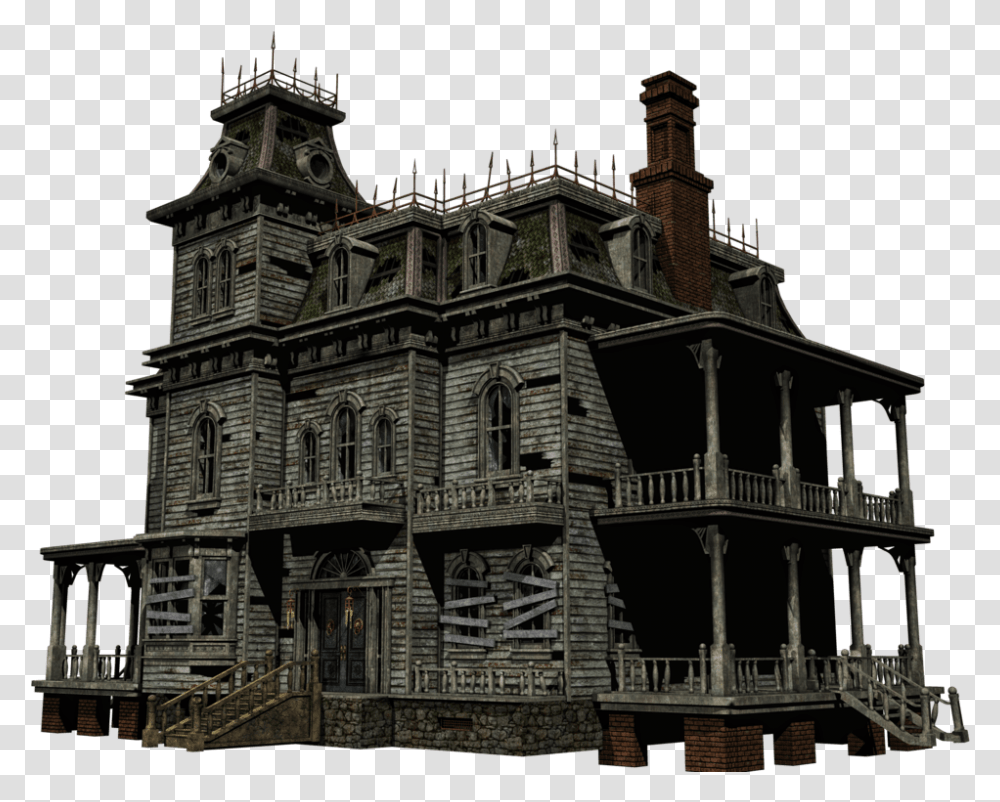 Haunted House Haunted House No Background, Building, Housing, Architecture, Mansion Transparent Png