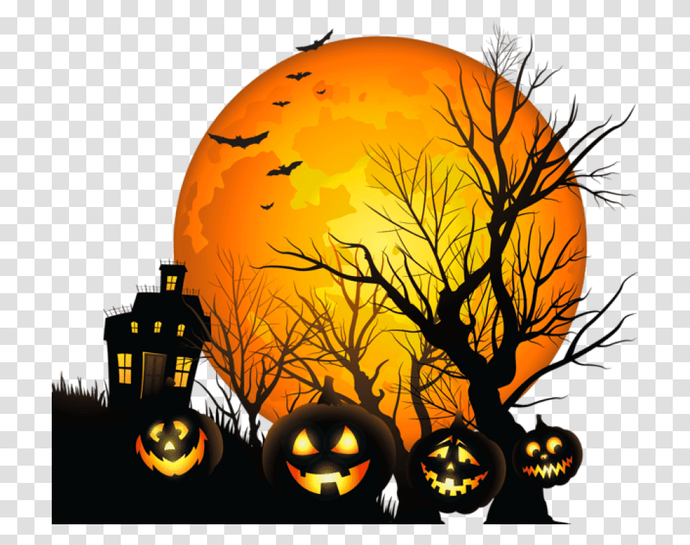 Haunted House Pumpkins Halloween Haunted House Halloween Transparent Png