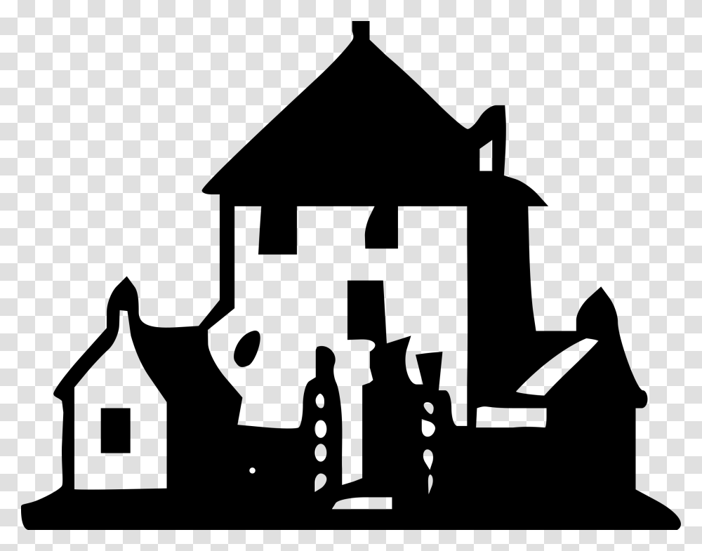 Haunted House Svg Clip Arts Black And White Mansion Clipart, Gray, World Of Warcraft Transparent Png