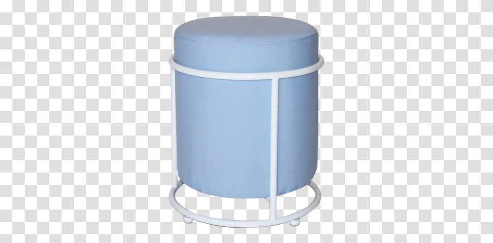 Havana Small Round Ottoman Sky Blue White Frame 55 Plastic, Rain Barrel, Cylinder, Tin, Lamp Transparent Png