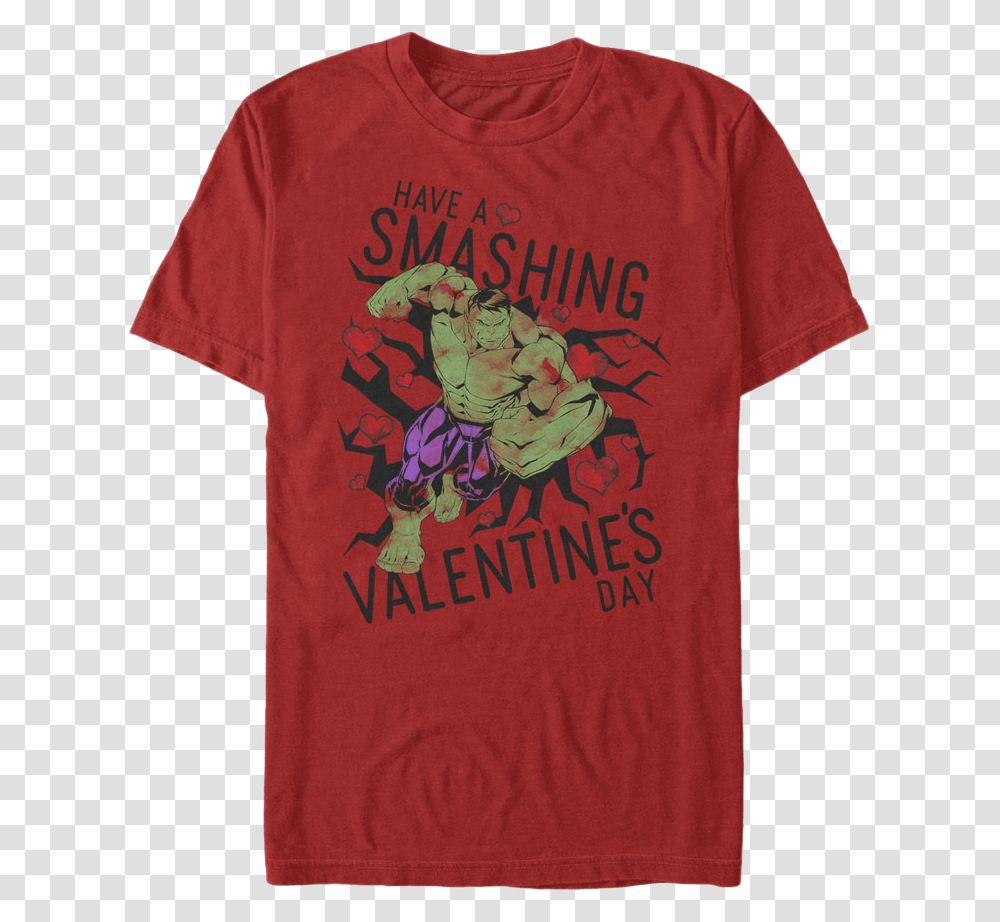 Have A Smashing Valentine's Day Incredible Hulk T Shirt Active Shirt, Apparel, T-Shirt, Plant Transparent Png
