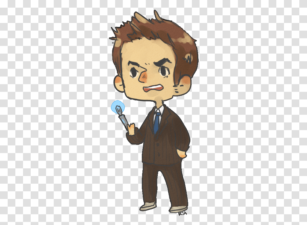 Have A Tiny Angry 10 For Your Dash David Tennant Hair Fanart, Person, Tie, Overcoat Transparent Png