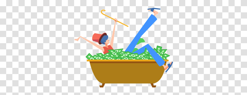 Having Fun In A Bathtub Of Money Transparent Png