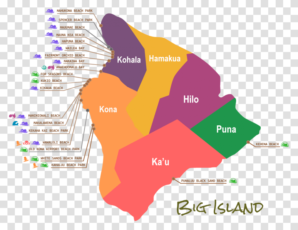 Hawaii Beach Map, Plot, Diagram, Atlas, Neighborhood Transparent Png