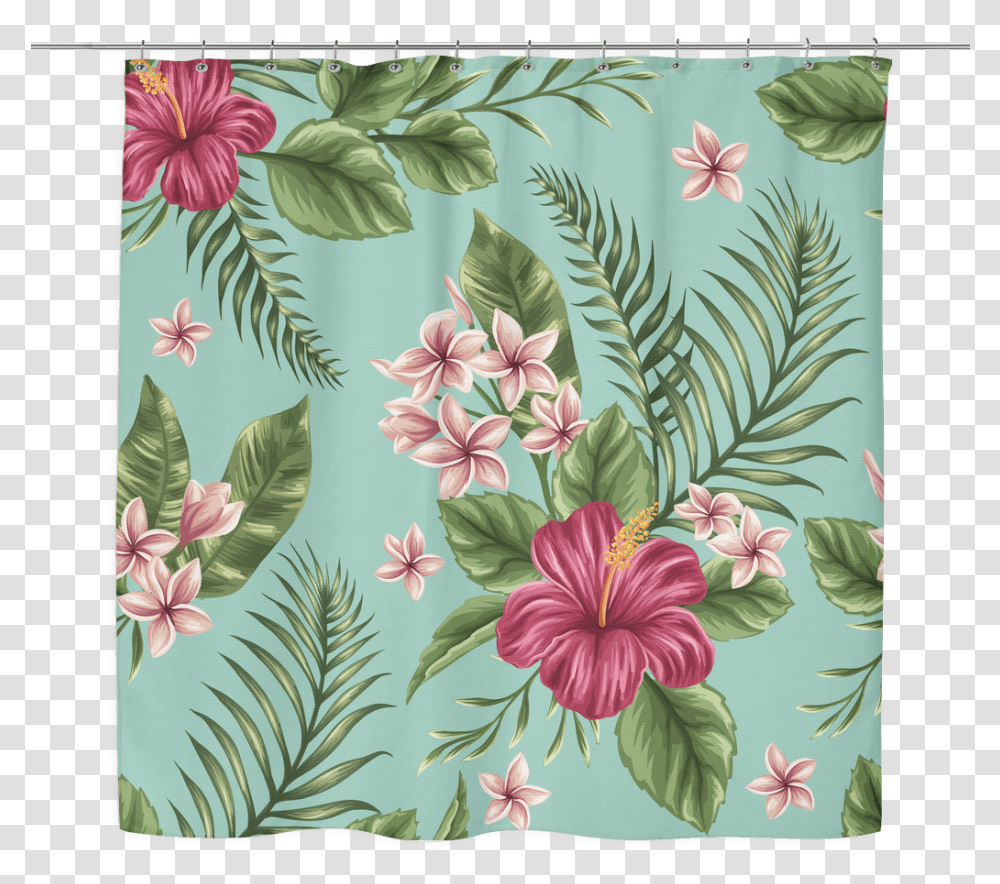 Hawaii Shower Curtain 05 Q1 Tropical Floral Print, Floral Design, Pattern Transparent Png