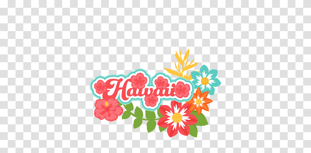 Hawaii Title Tropical Flowers Scrapbook Cute Clipart, Floral Design, Pattern Transparent Png